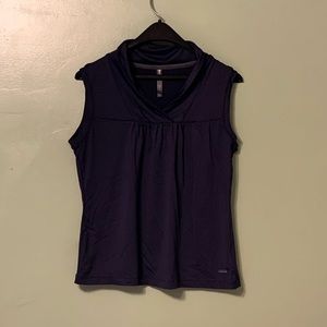 Lija Women`s Prime Tennis Tank Heather Grey and Aqua